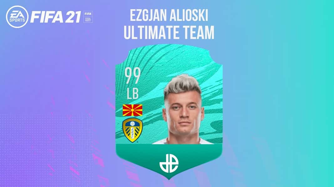 Alioski pro player card on FIFA 21 background