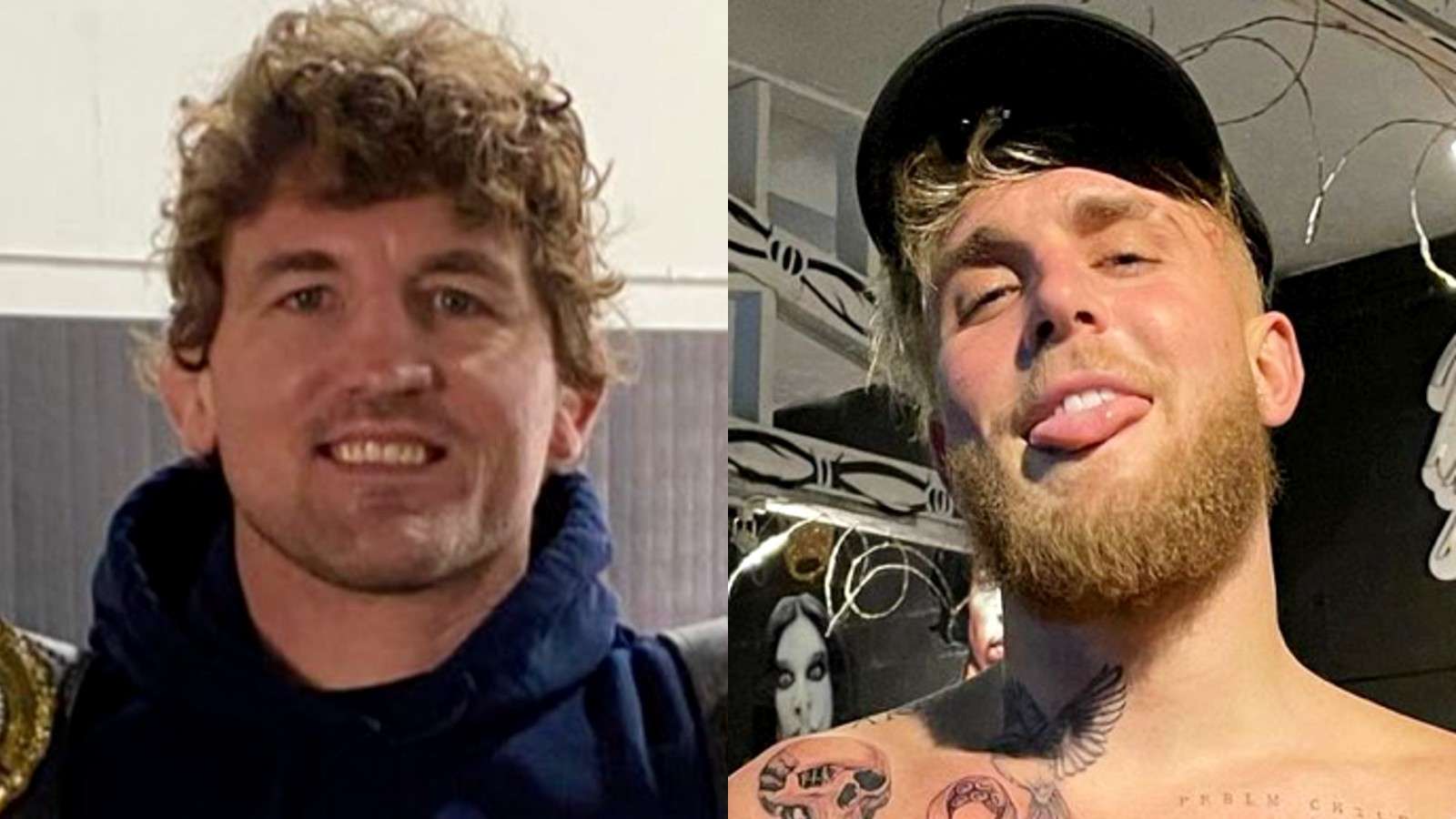 Ben Askren and Jake Paul in pictures next to each other