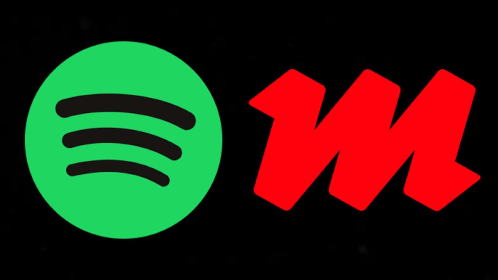 Spotify logo next to the Kakao M logo
