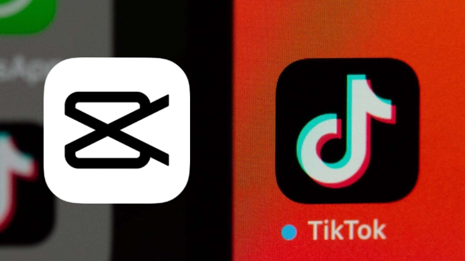 CapCut logo next to the TikTok logo