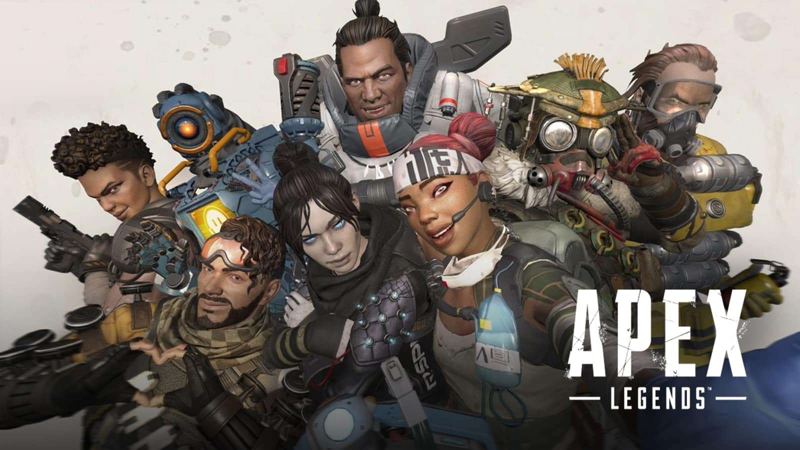 Apex Legends roster with Bangalore, Mirage, Pathfinder, Wraith, Gibraltar, Lifeline, Pathfinder, and Caustic