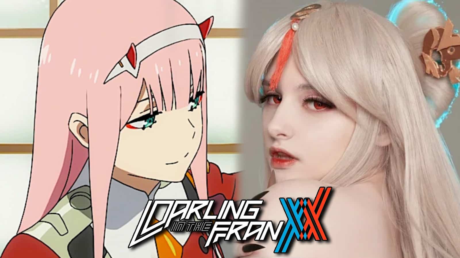 Darling in the Franxx Zero Two next to cosplayer