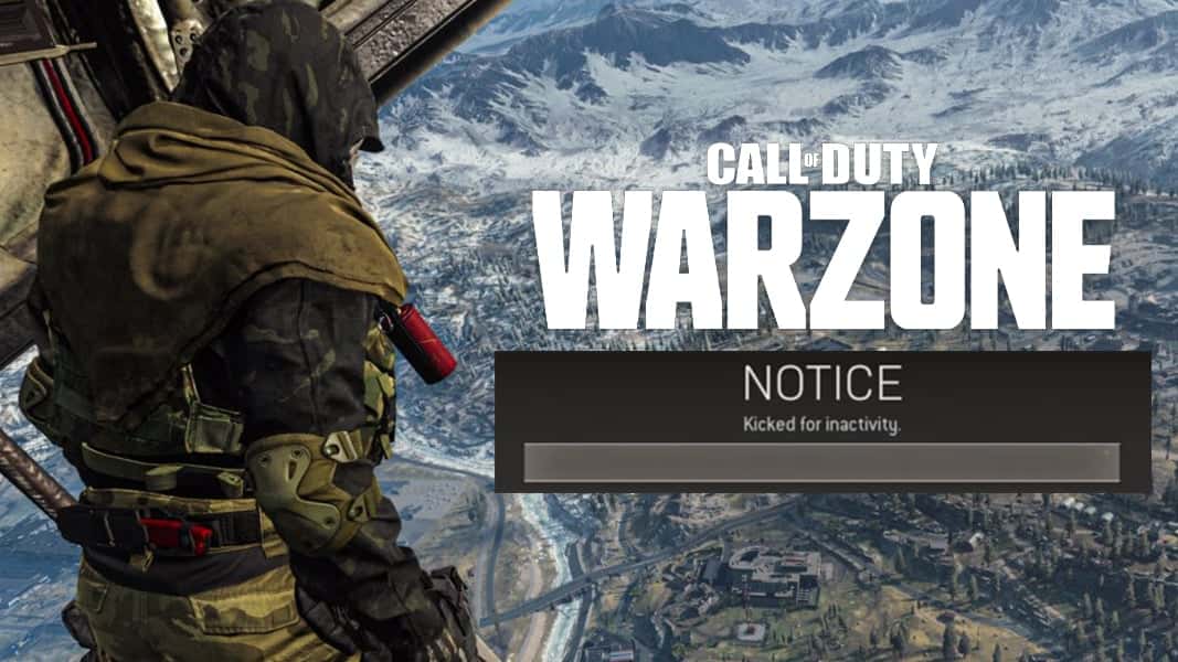 Warzone image with logo and inactivity message