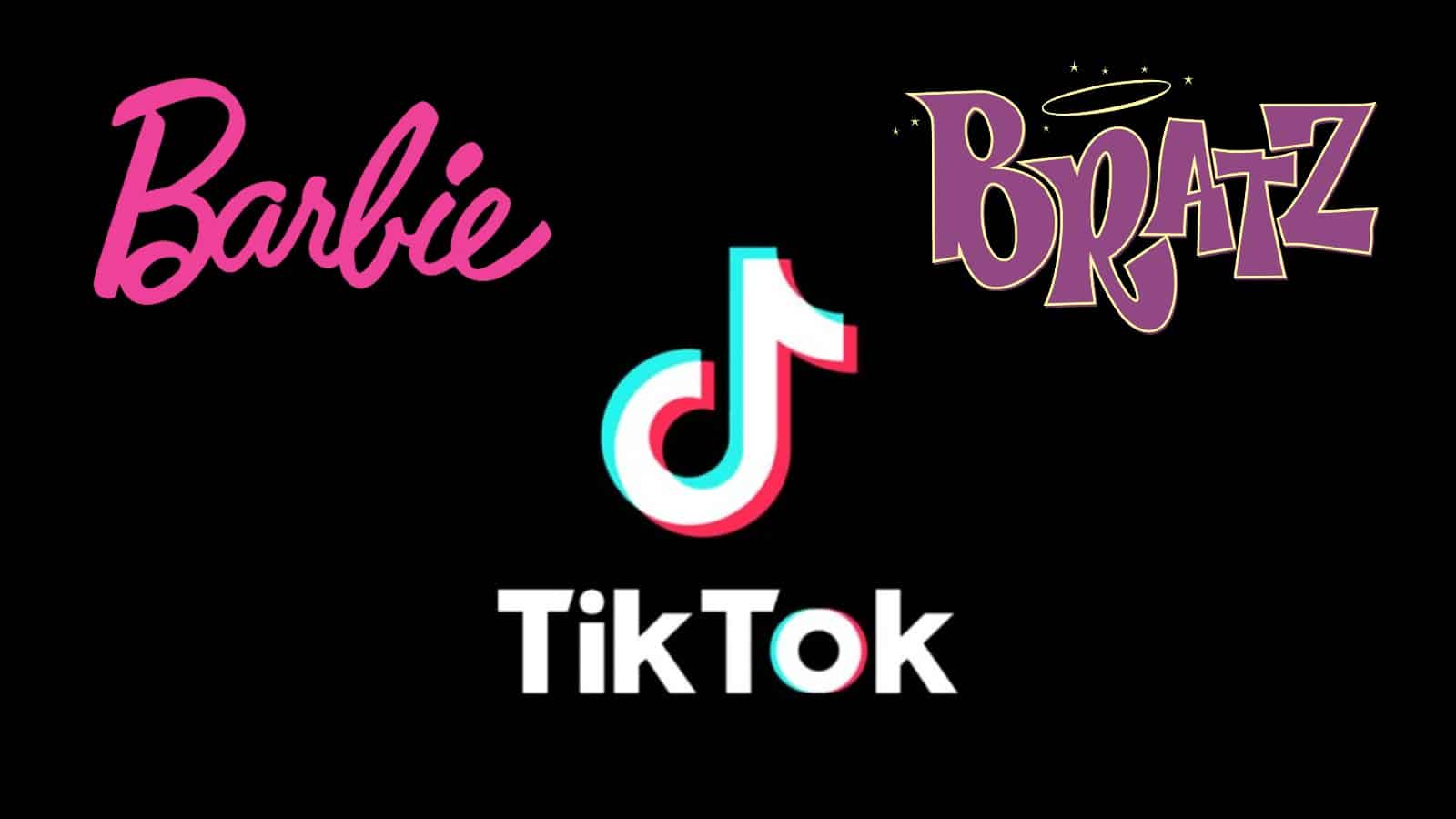 TikTok Barbie and Bratz logos
