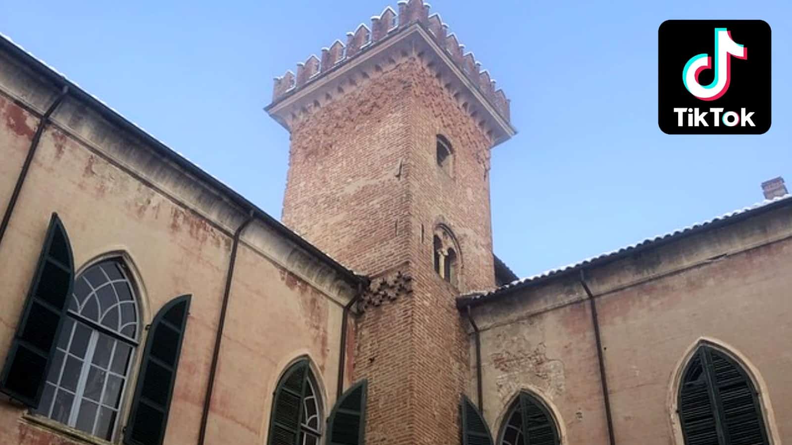 Italian castle named The Castello next to the TikTok logo