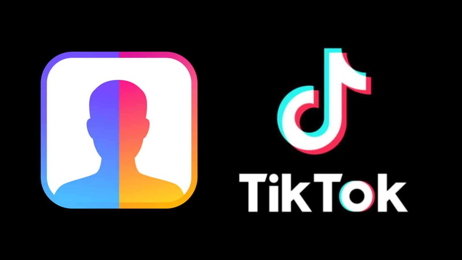 TikTok logo next to the FaceApp logo