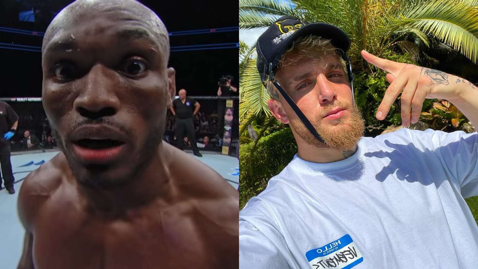 Usman and Jake Paul in a boxing match