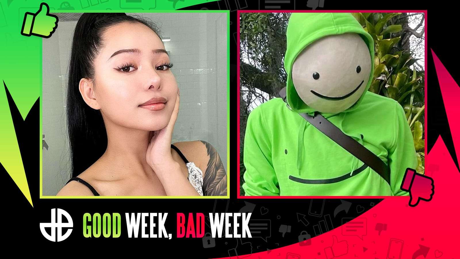 Bella Poarch and Dream in a Good Week Bad Week template