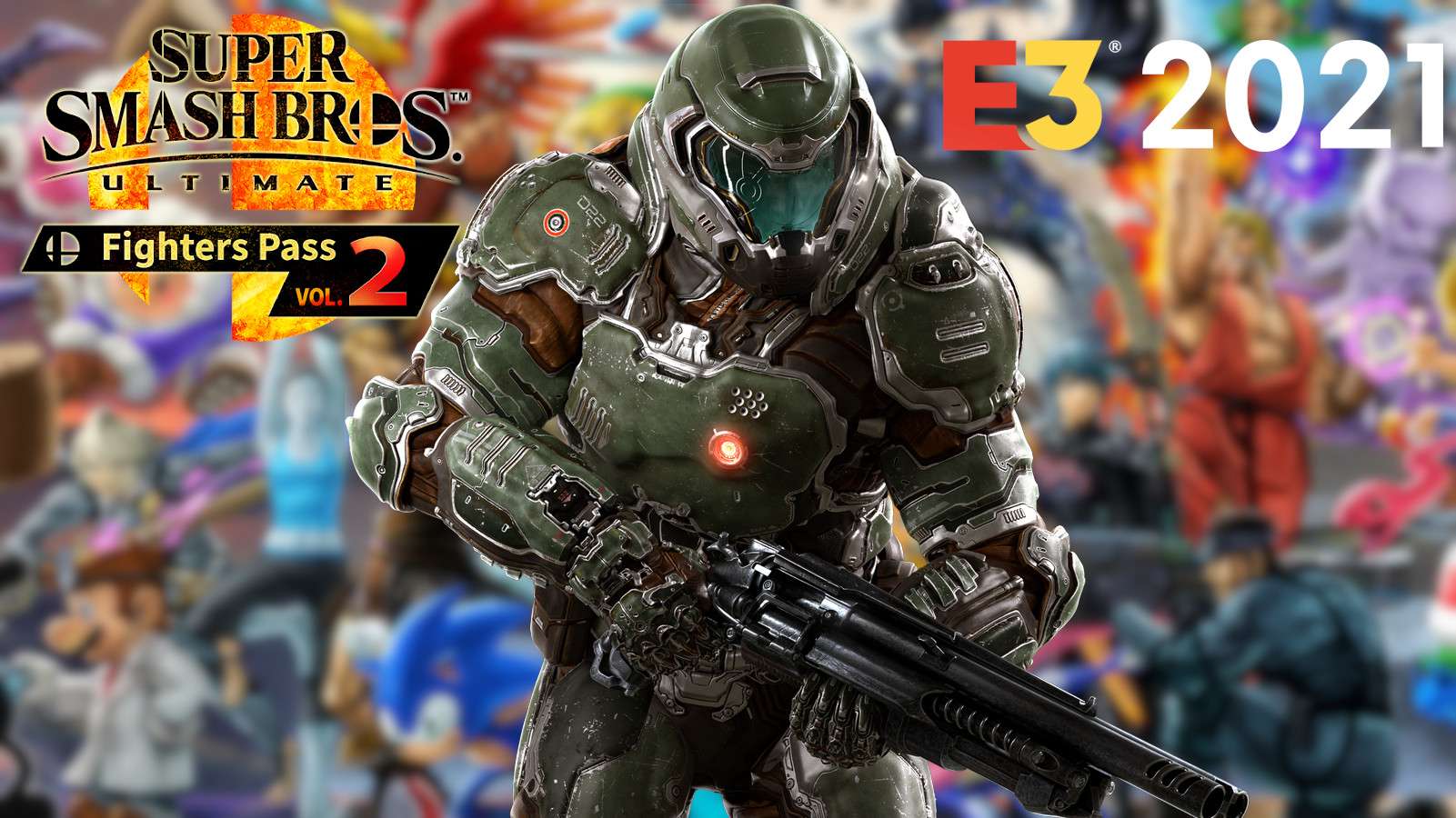 Doomslayer in Smash Ultimate reveal at E3 2021