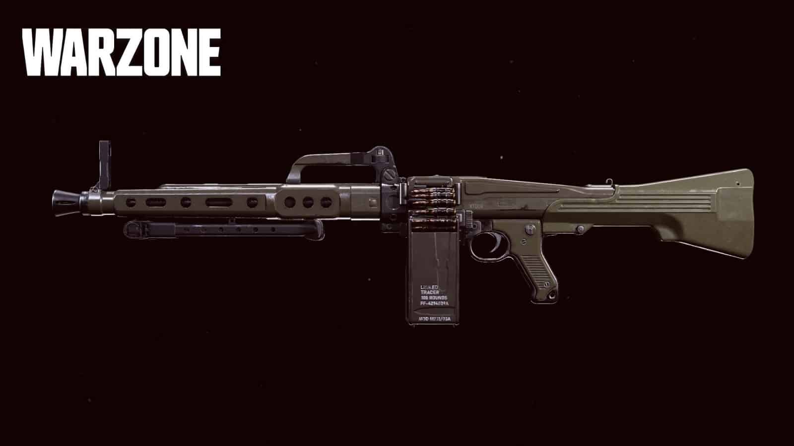 sideon view of cod warzone's mg 82 lmg