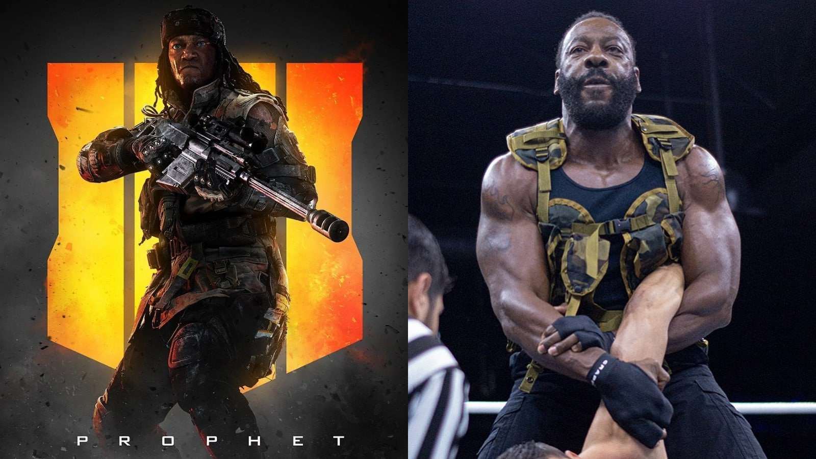 Prophet from COD side-by-side with booker t