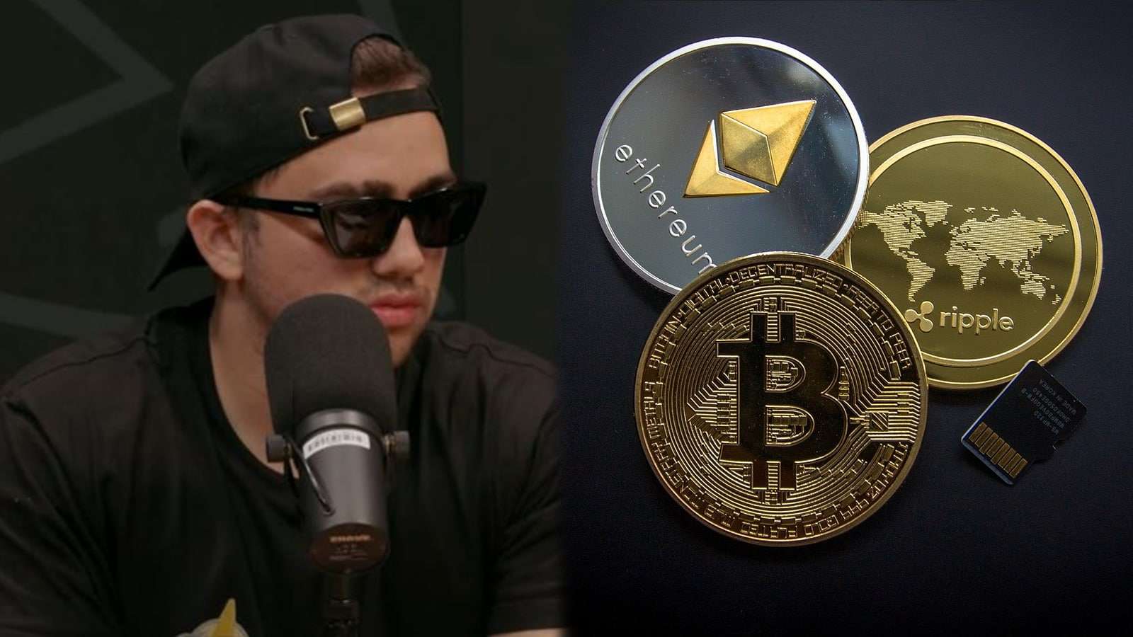Mizkif next to Bitcoin