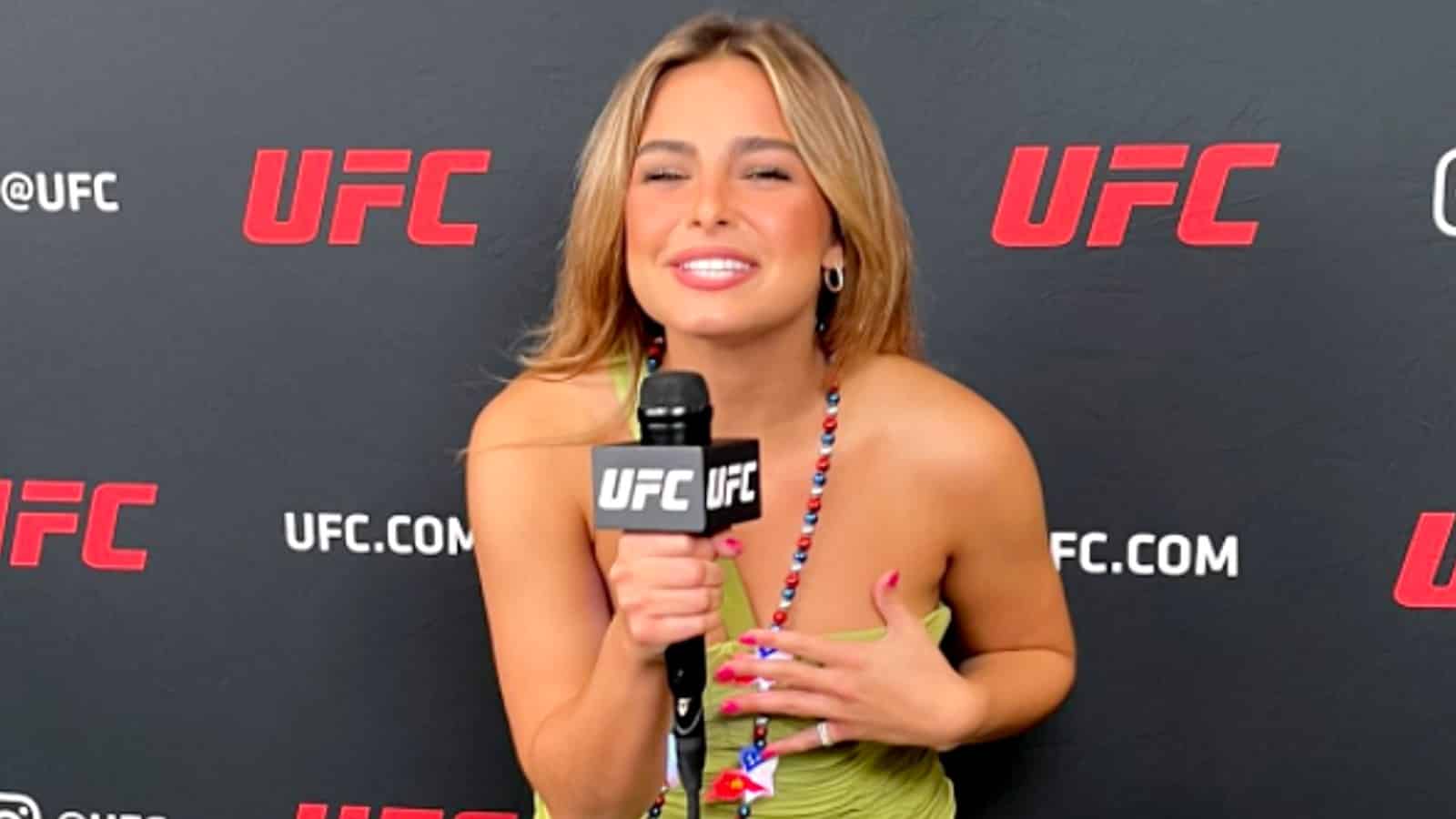 Addison Rae working as a UFC reporter