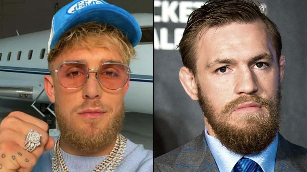 Jake Paul with a chain and Conor McGregor