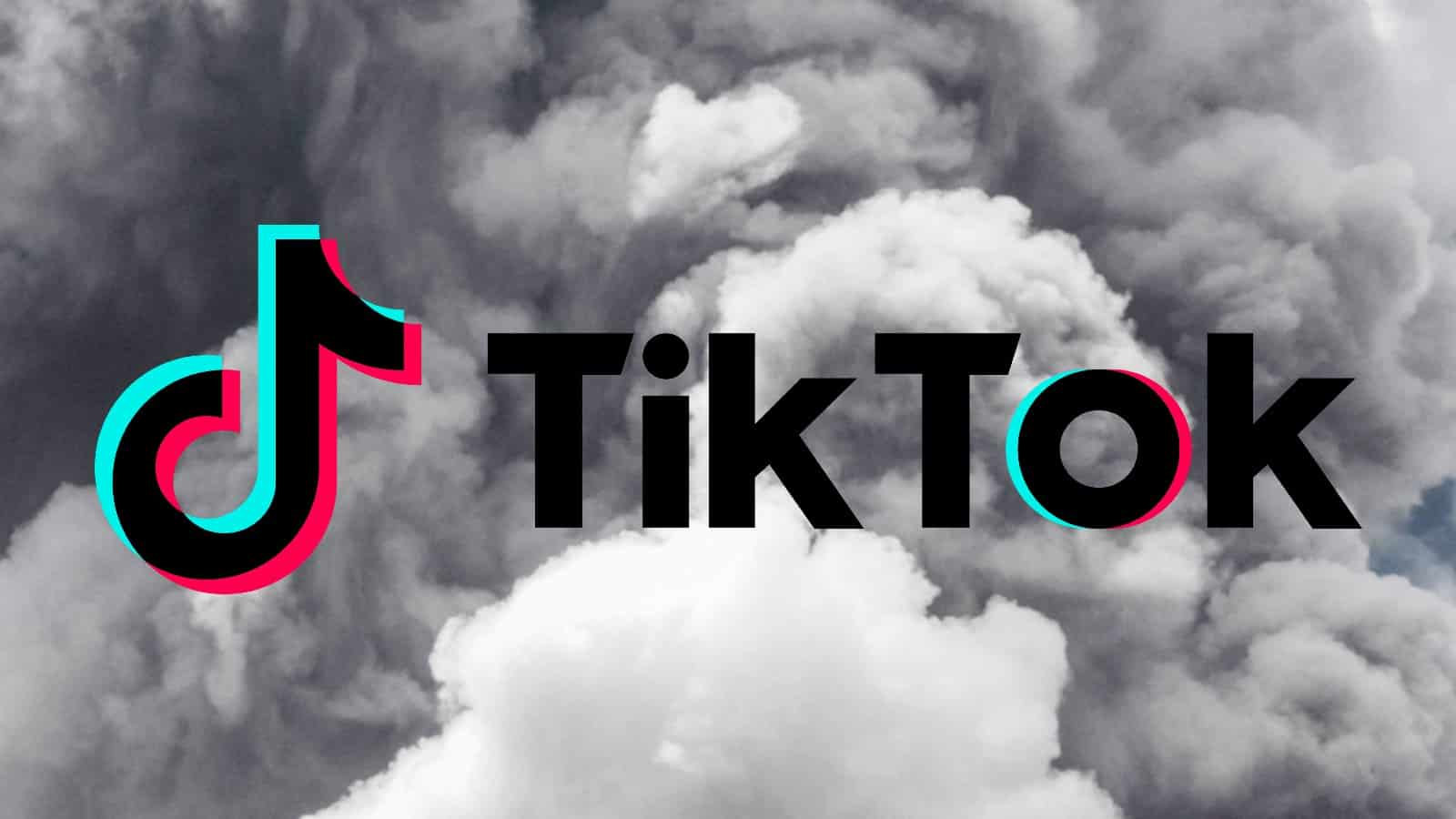 TikTok logo over some smoke