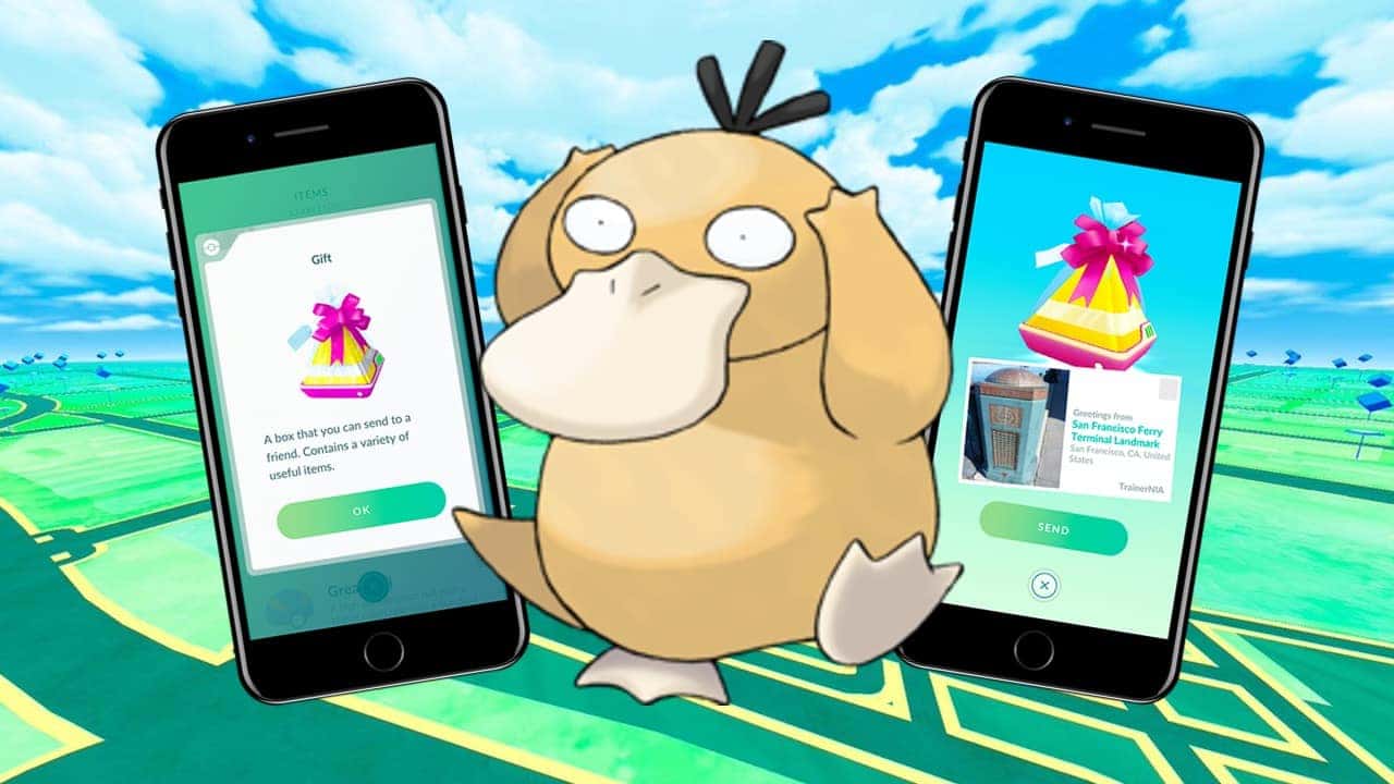 pokemon go gift feature with psyduck