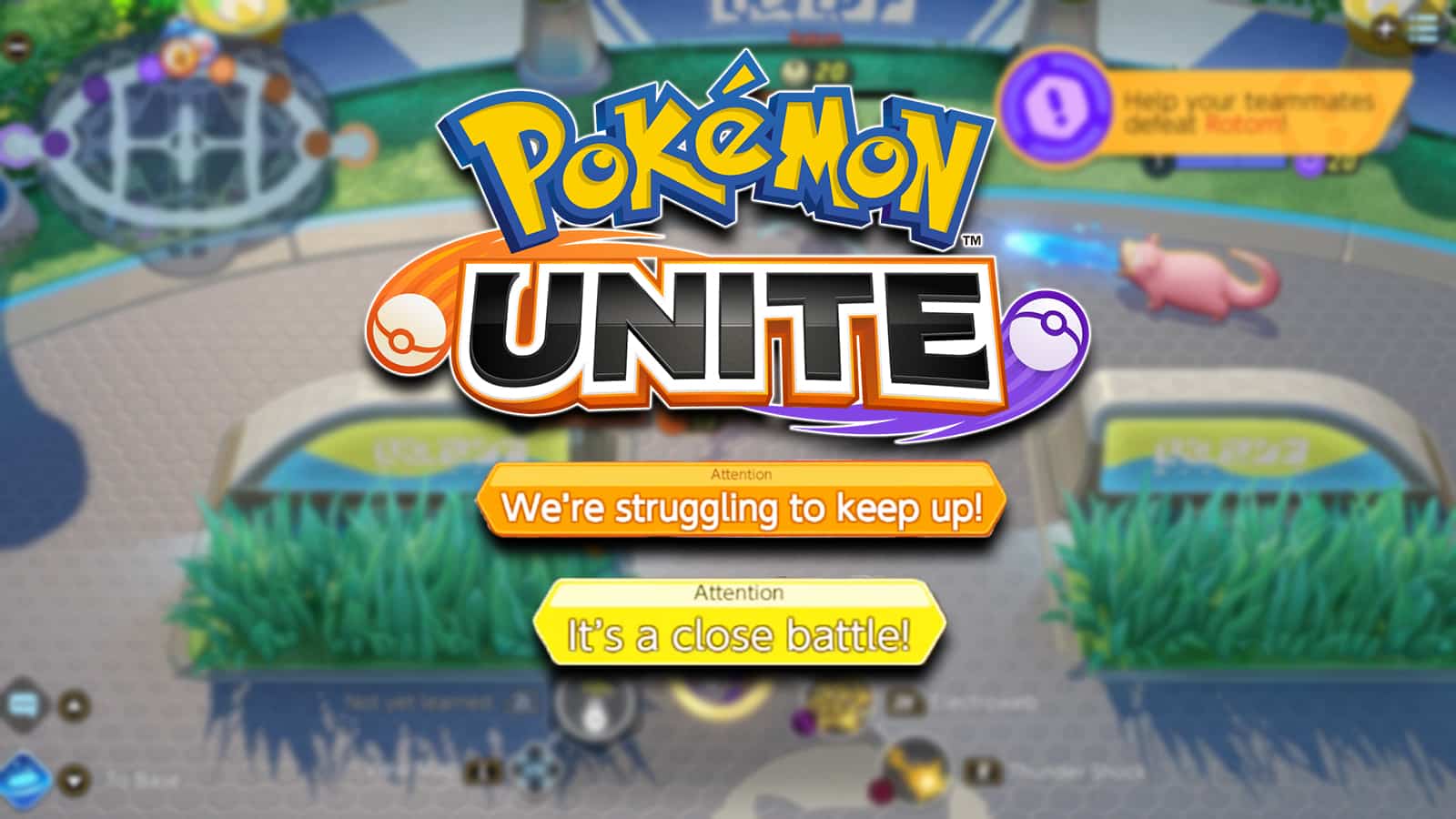 Pokemon Unite score alert messages