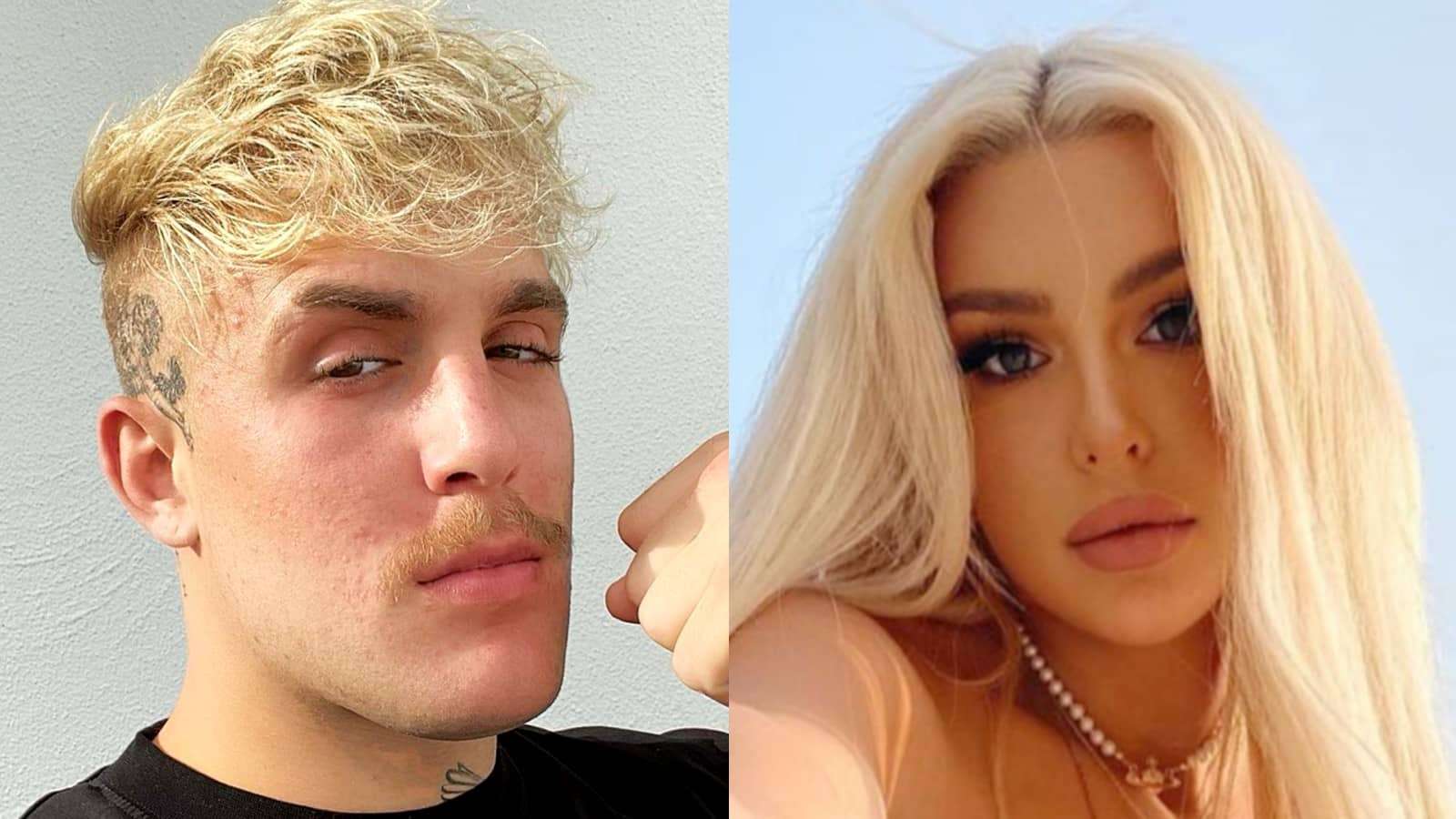 Jake Paul and Tana Mongeau next to each other