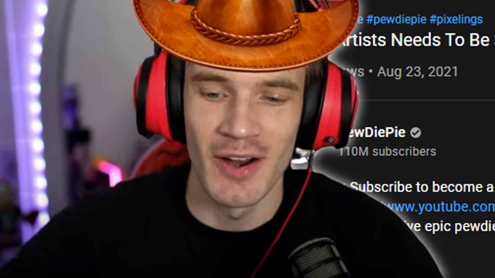 PewDiePie in cowboy hat