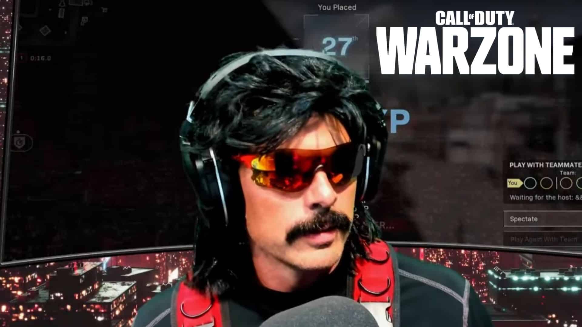 Dr Disrespect in Warzone post-match lobby