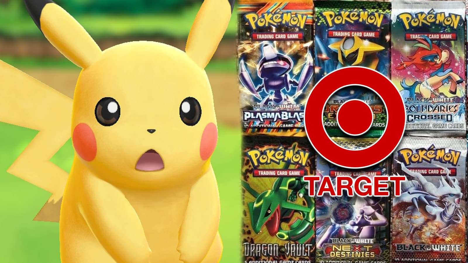 Pokemon Pikachu next to Target logo Black and White TCG