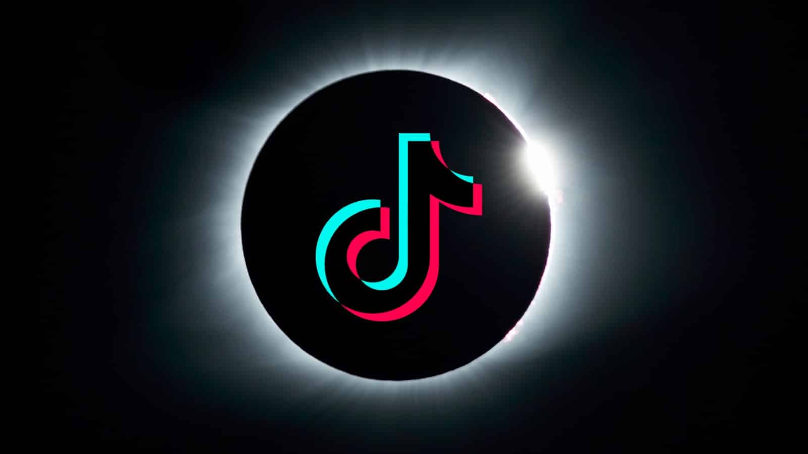 TikTok logo in front of an eclipse