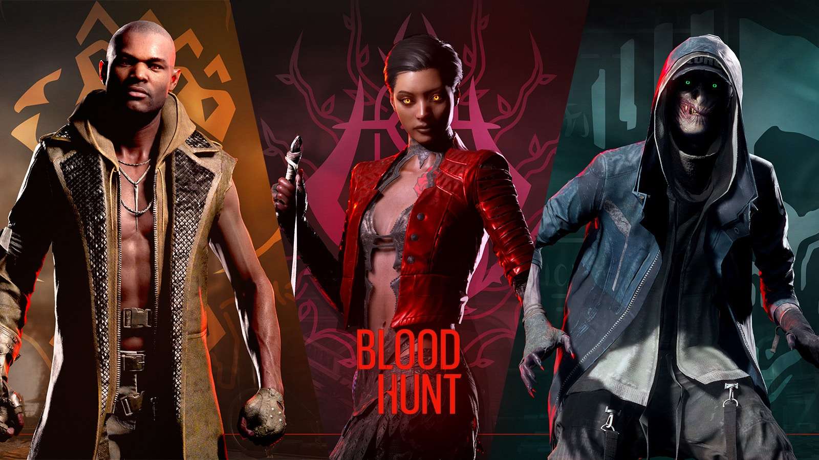An image of three clans and archetypes in Bloodhunt