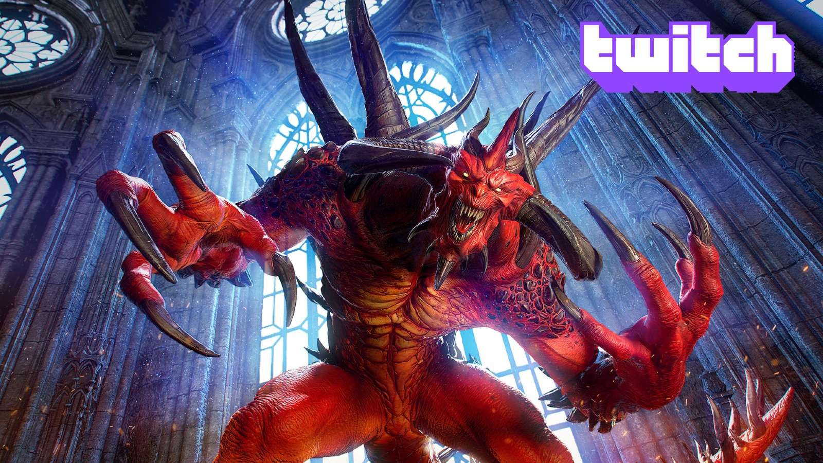 Diablo 2 Resurrected diablo wallpaper with twitch logo