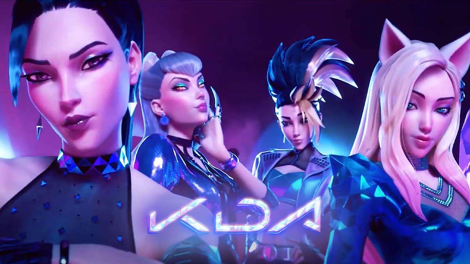 League of Legends K/DA on purple background