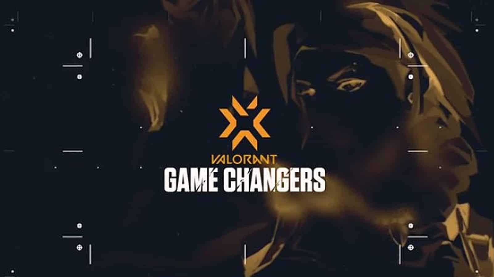 Valorant game changers poster with skye in gold on a black background