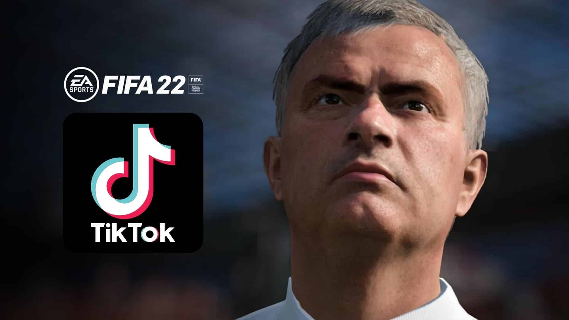 fifa 22 mourinho and a tiktok logo