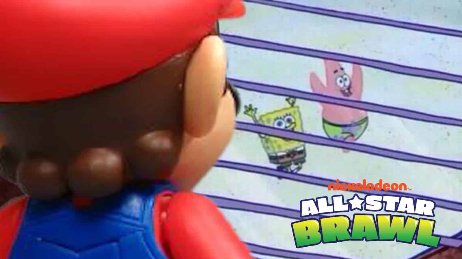 Mario Spongebob window meme Nickelodeon all star brawl