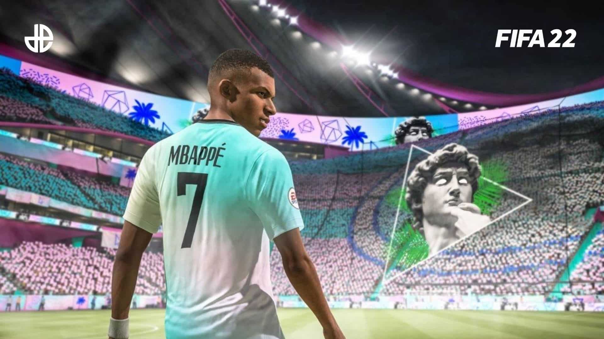 Mbappe in FIFA 22 ultimate team stadium