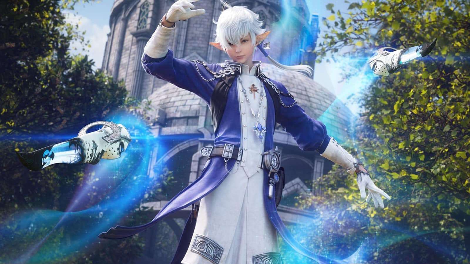 Final Fantasy elf boy casts spells and throws knives as camera