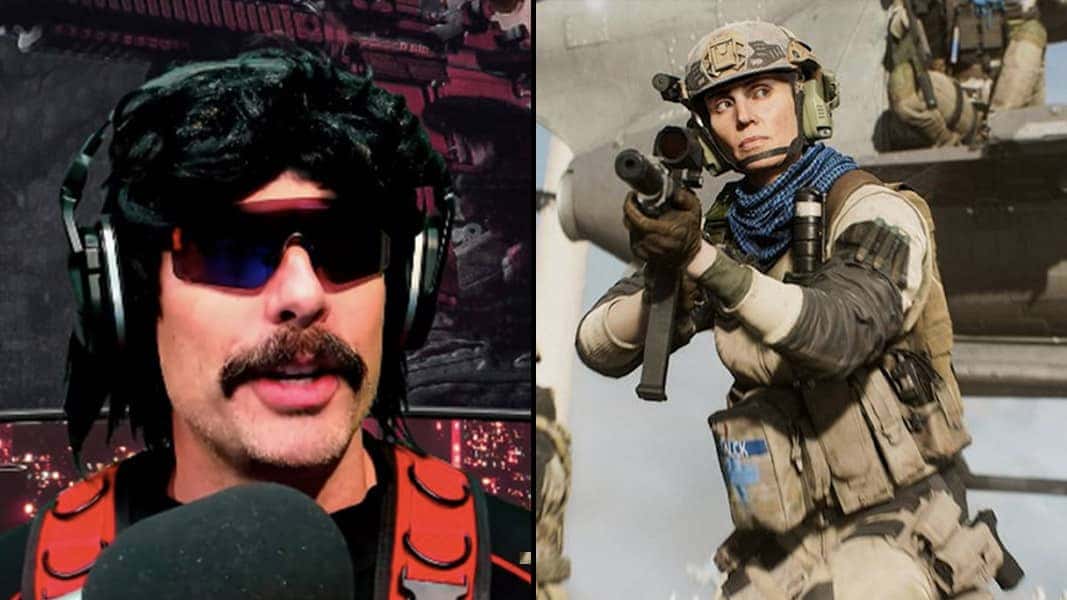 Dr Disrespect and a Batlefield character in Hazard zone
