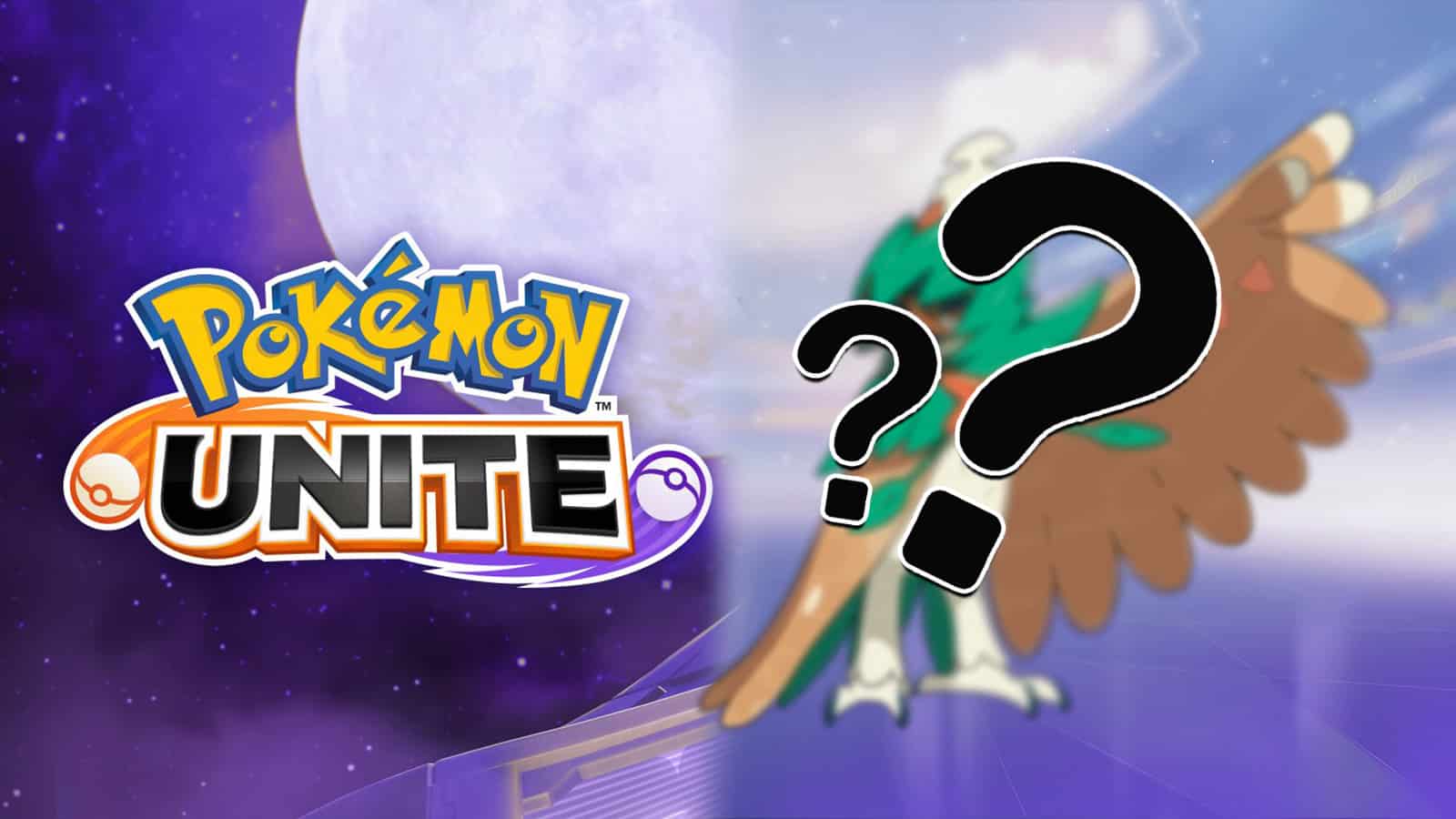 Pokemon Unite Logo next to blurred Pokemon