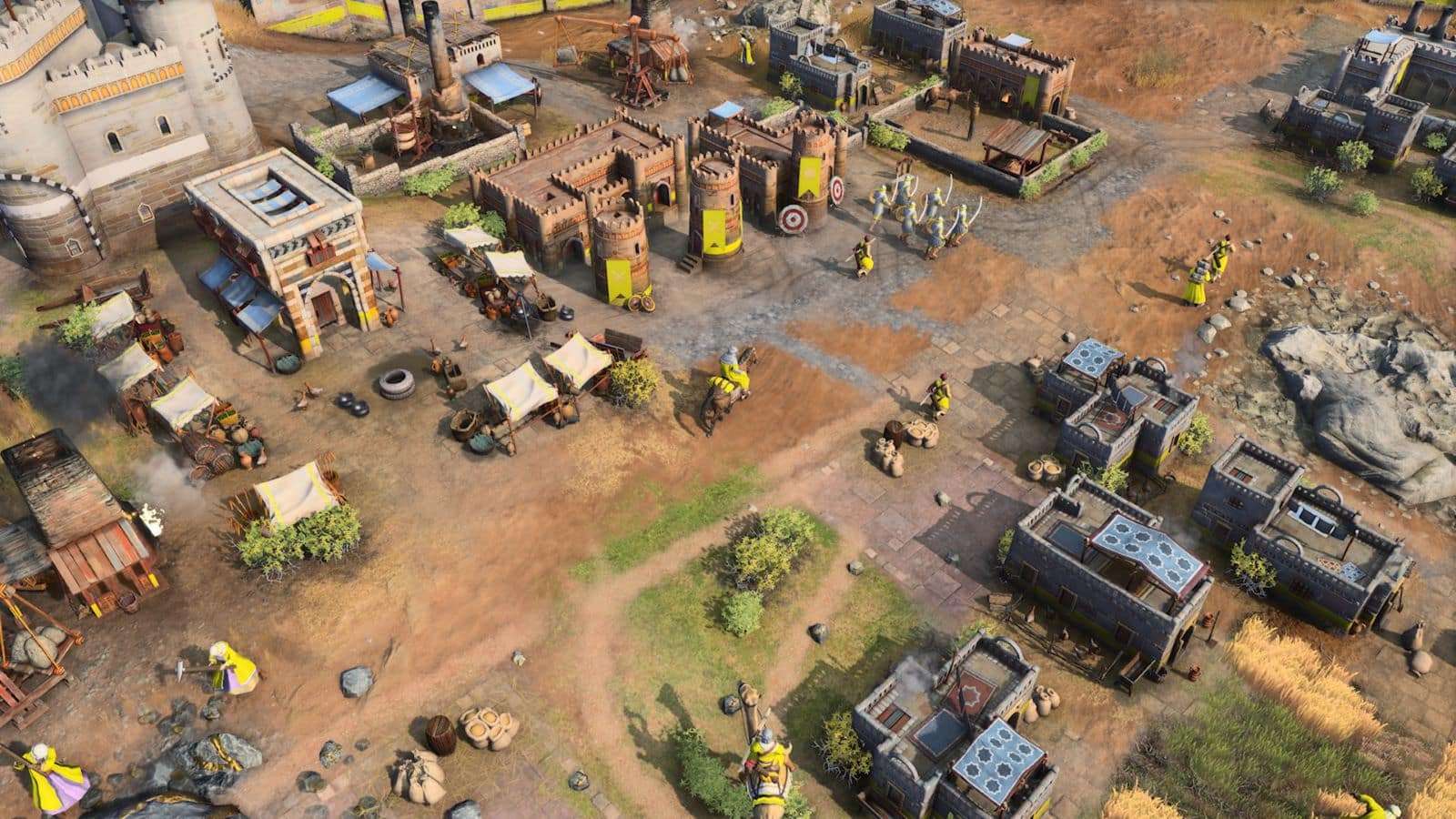 Age of Empires IV screenshot showing a settlement