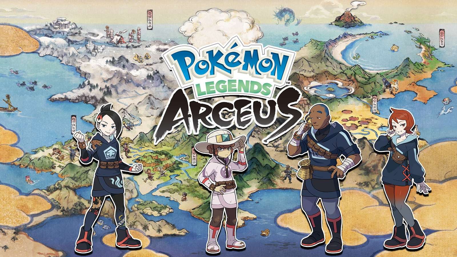 Pokemon Legends Arceus Wardens over Hisui Region map