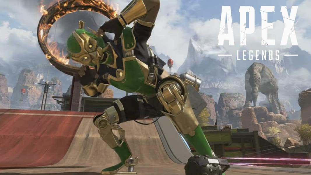 Apex Legends Octane standing on a grenade at the gauntlet poi
