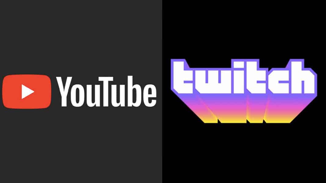 YouTube and Twitch logos side-by-side
