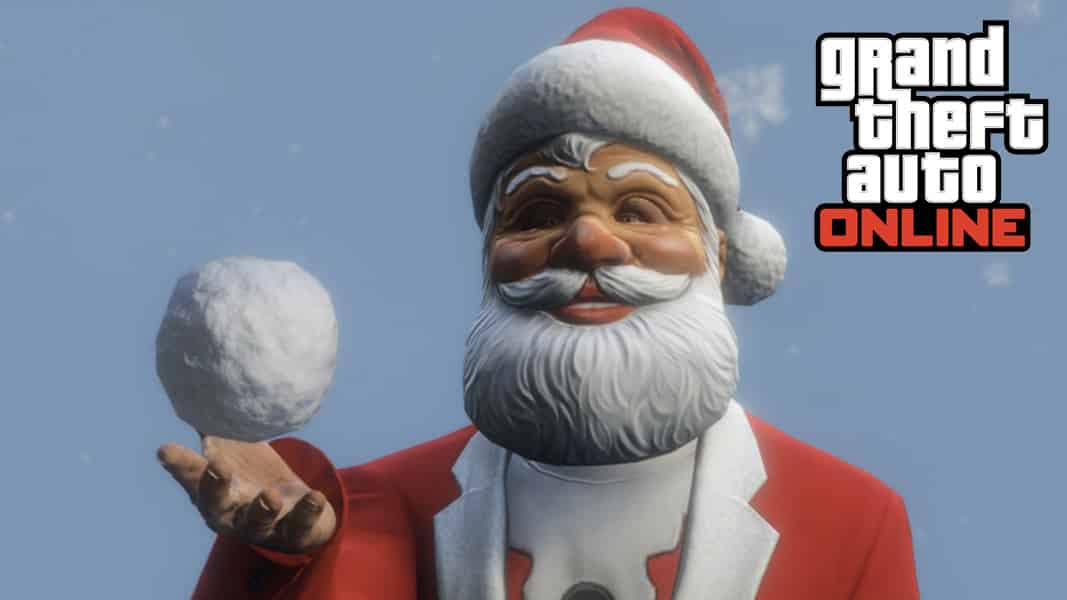 Santa Claus with a snowball in GTA Online