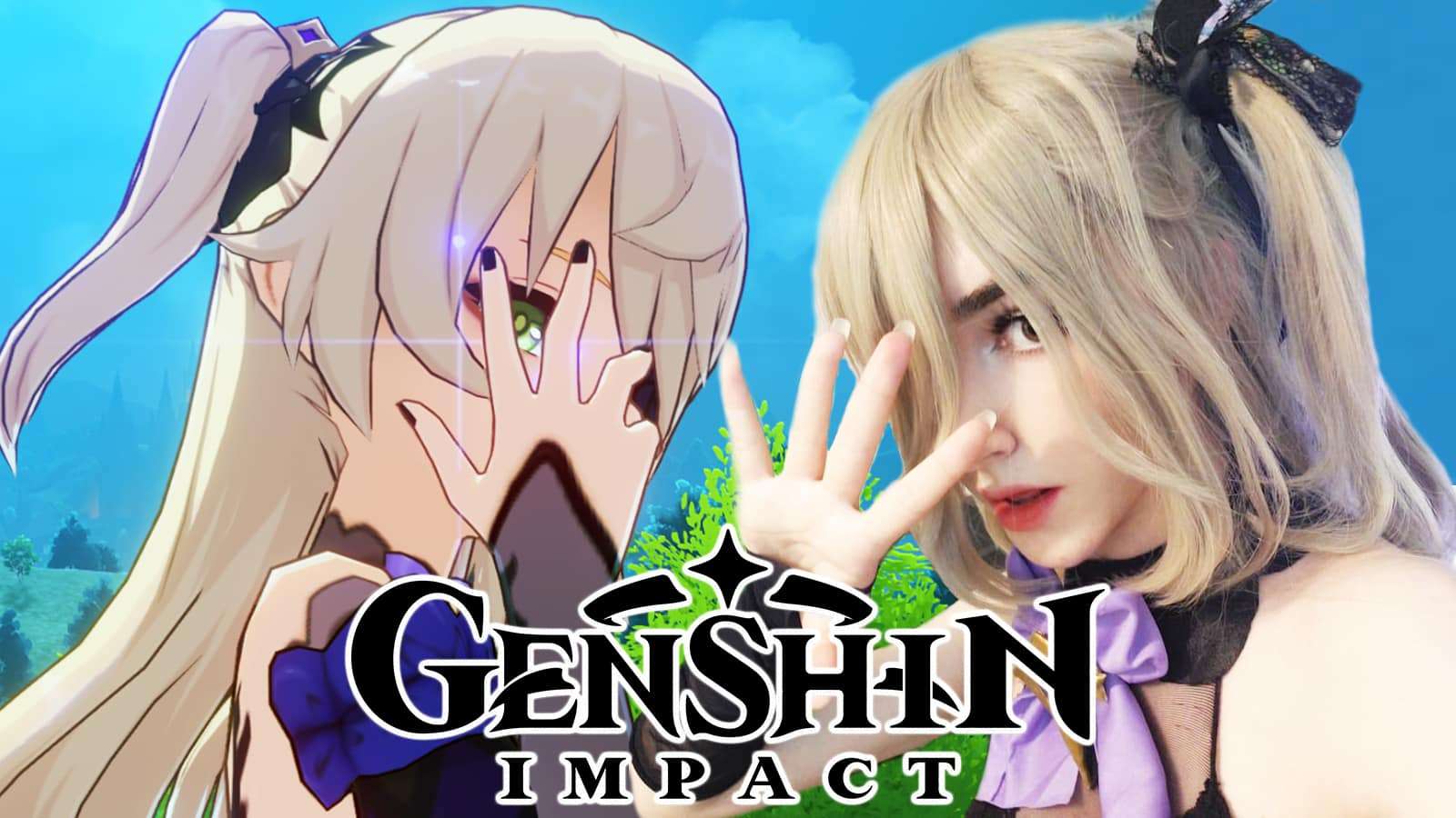 Genshin Impact Fischl next to cosplayer