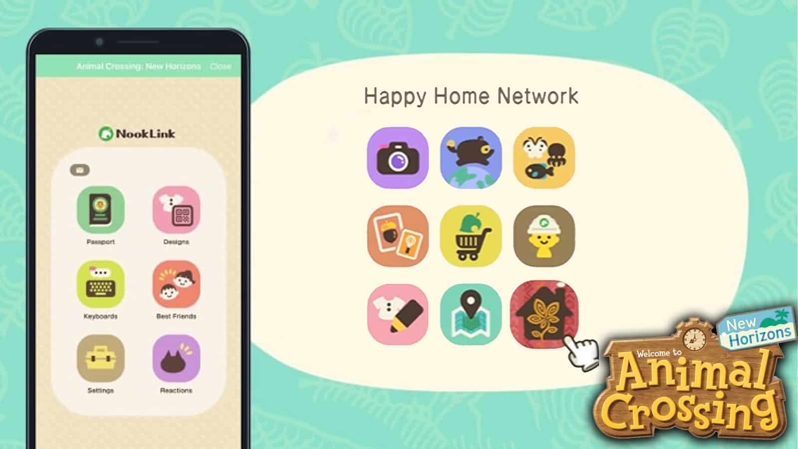 A screenshot of the Happy Home Network App in Animal Crossing New Hroizons.