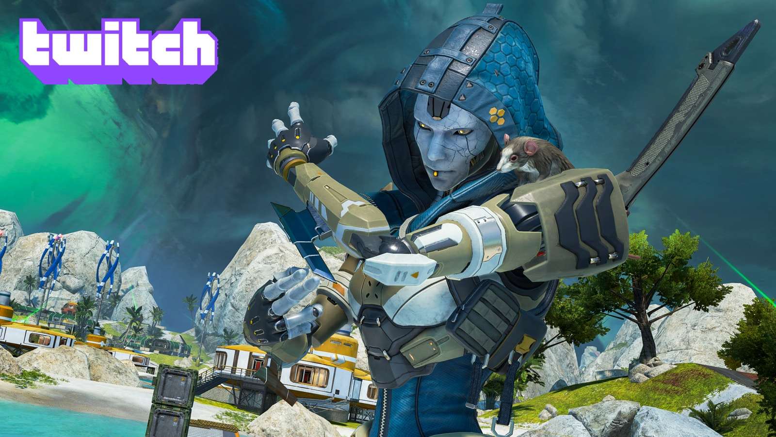 apex legends ash on storm point with twitch logo