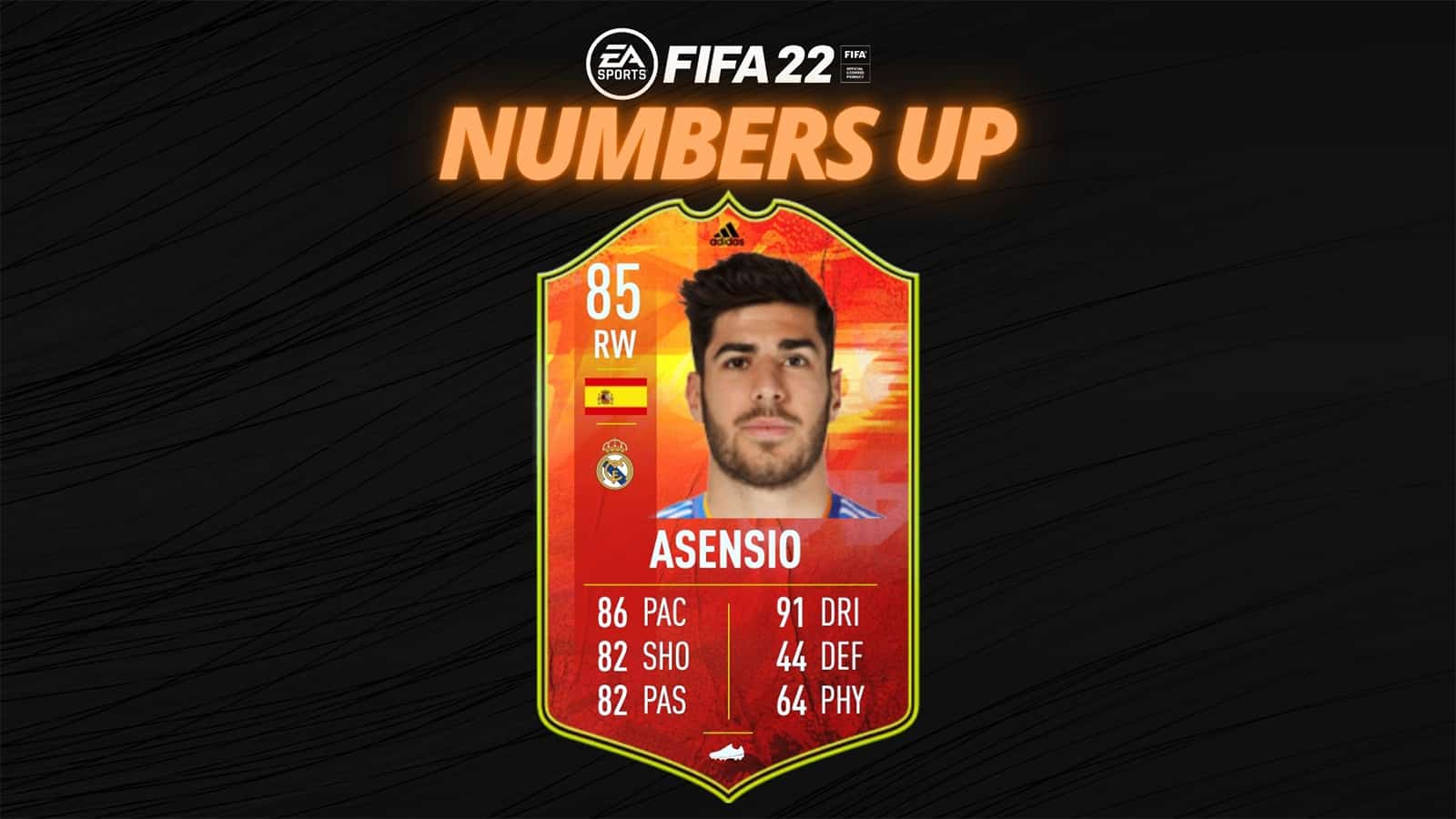 Asensio FIFA 22 numbers up SBC