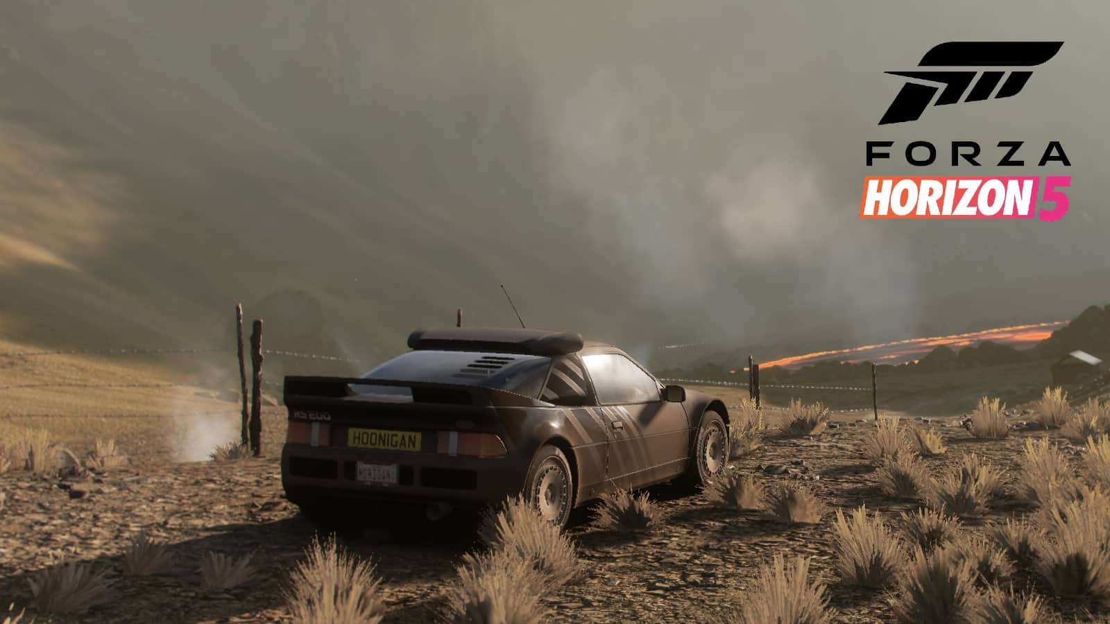 forza horizon 5 ford hoonigan looks out over volcano