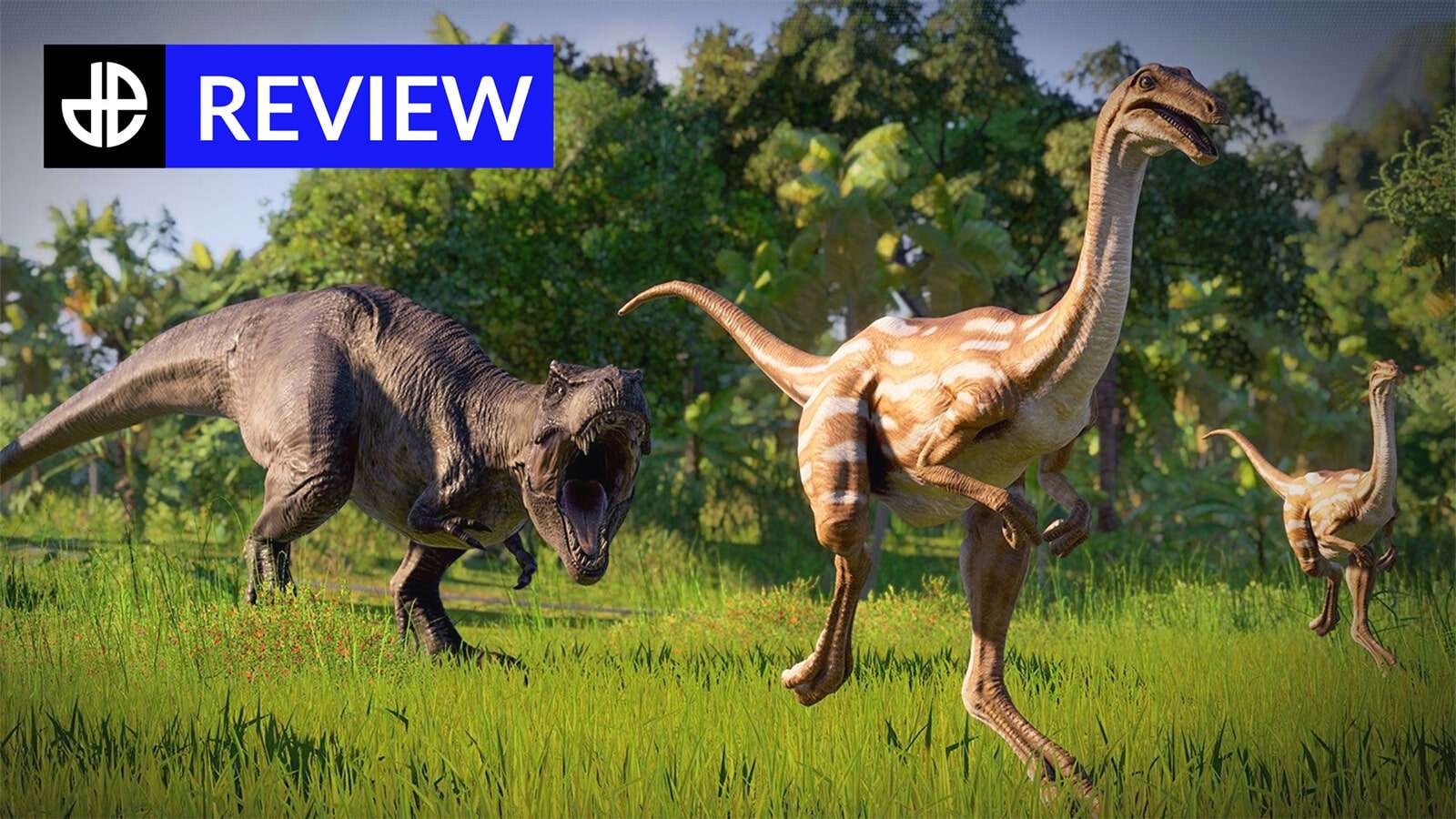Dinosaurs being chased in Jurassic World Evolution 2