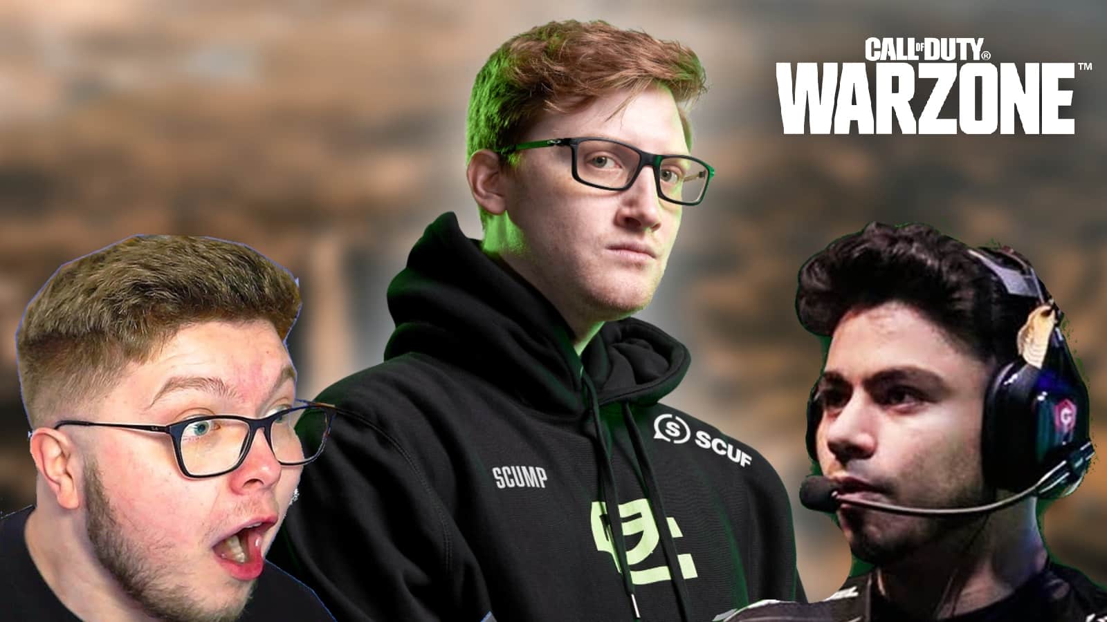 Warzone background with Scump, Aydan and Dashy