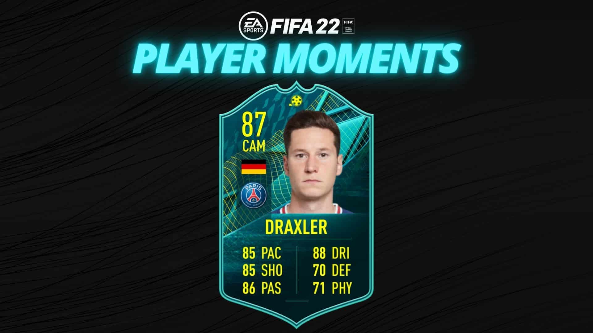FIFA 22 Julian Draxler Player Moments SBC card