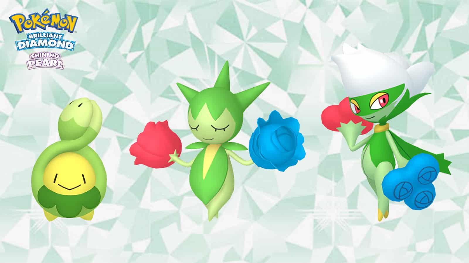 Budew evolving into Roselia and Roserade in Pokemon Brilliant Diamond and Shining Pearl